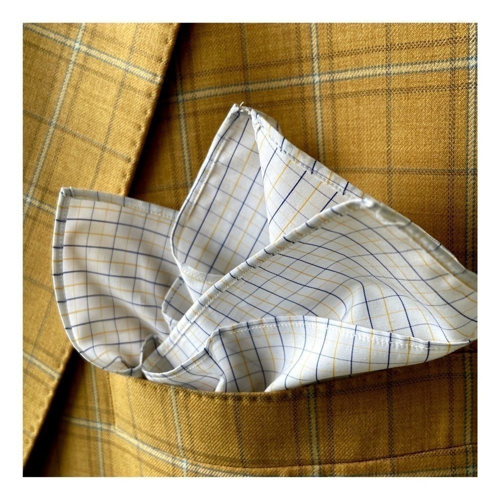 Tom James Royal Classic Two-Button Suit. Gold, Bl… - image 7